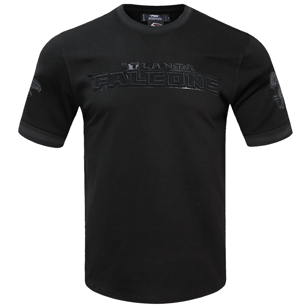 NFL ATLANTA FALCONS TRIPLE BLACK T-SHIRT EN MAILLE DOUBLE POUR HOMME (TRIPLE NOIR)