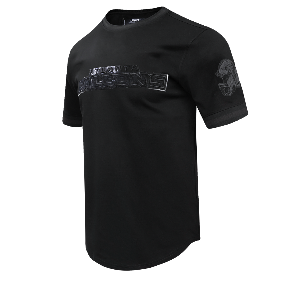 NFL ATLANTA FALCONS TRIPLE BLACK T-SHIRT EN MAILLE DOUBLE POUR HOMME (TRIPLE NOIR)