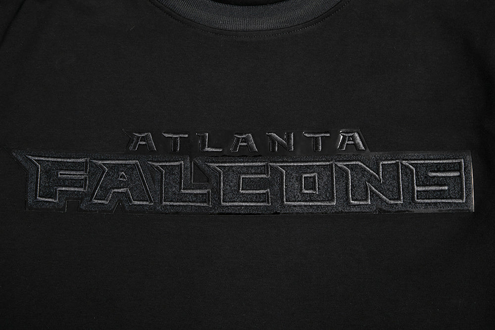 NFL ATLANTA FALCONS TRIPLE BLACK T-SHIRT EN MAILLE DOUBLE POUR HOMME (TRIPLE NOIR)
