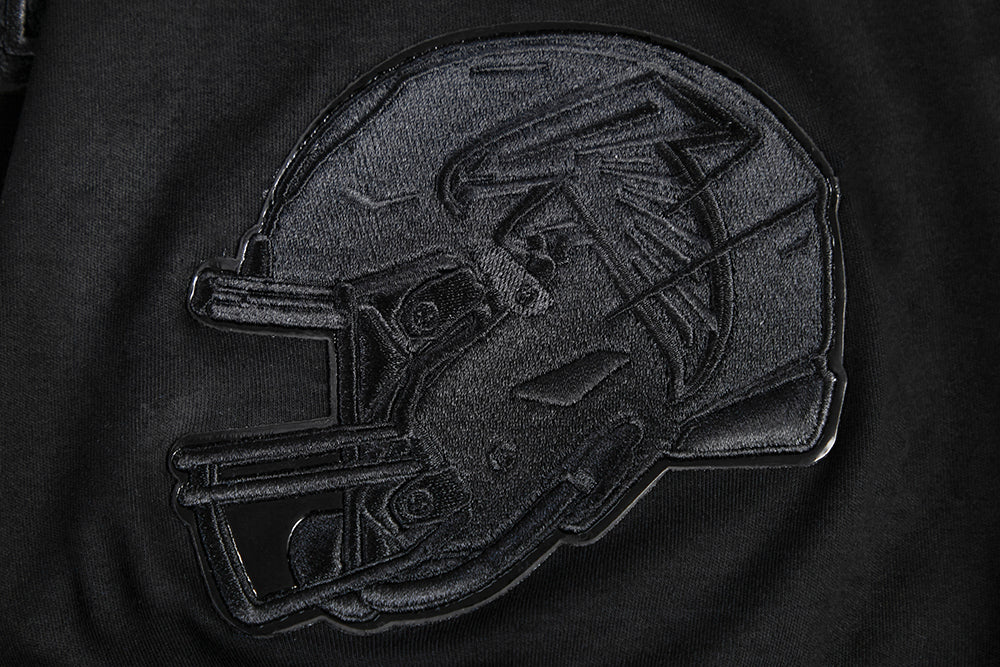 NFL ATLANTA FALCONS TRIPLE BLACK T-SHIRT EN MAILLE DOUBLE POUR HOMME (TRIPLE NOIR)