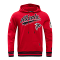 NFL ATLANTA FALCONS SCRIPT TAIL MEN'S RIB FLC PO HOODIE (RED/BLACK)