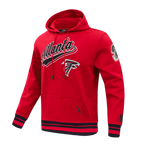 NFL ATLANTA FALCONS SCRIPT TAIL MEN'S RIB FLC PO HOODIE (RED/BLACK)