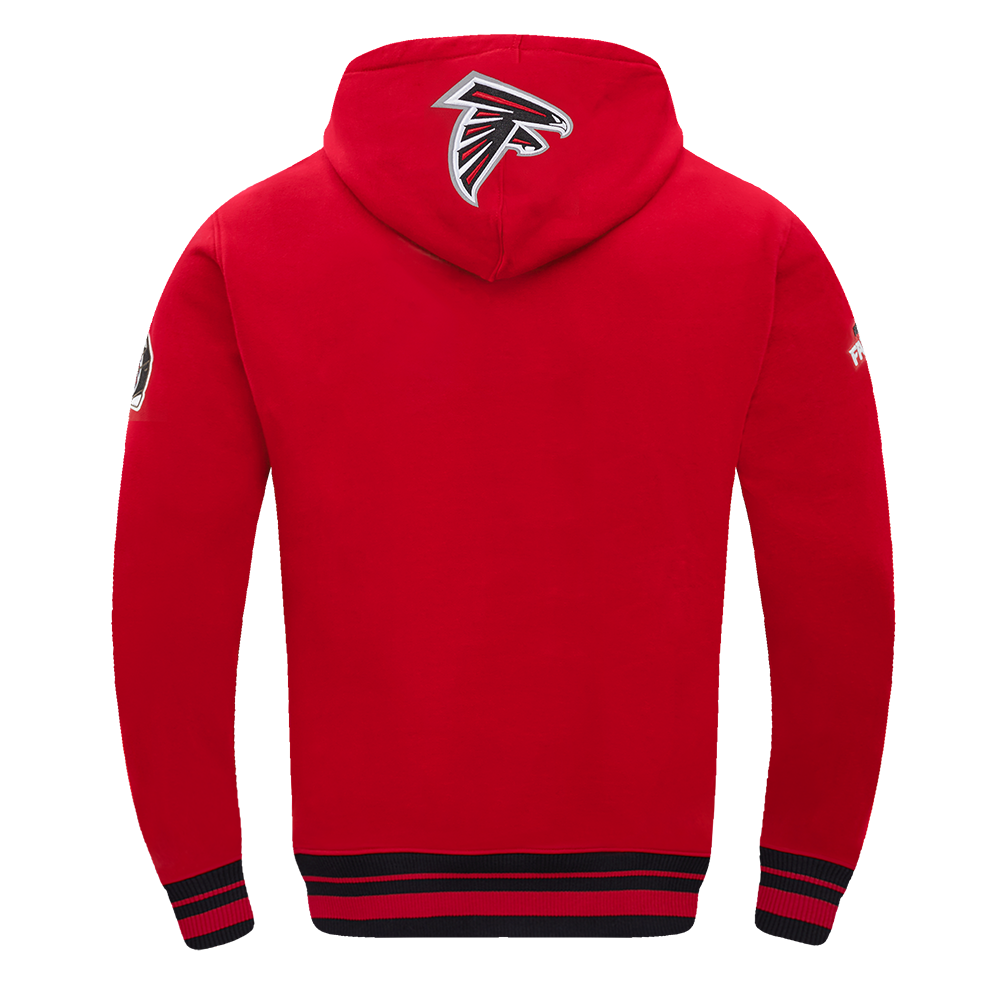 NFL ATLANTA FALCONS SCRIPT TAIL MEN'S RIB FLC PO HOODIE (RED/BLACK)