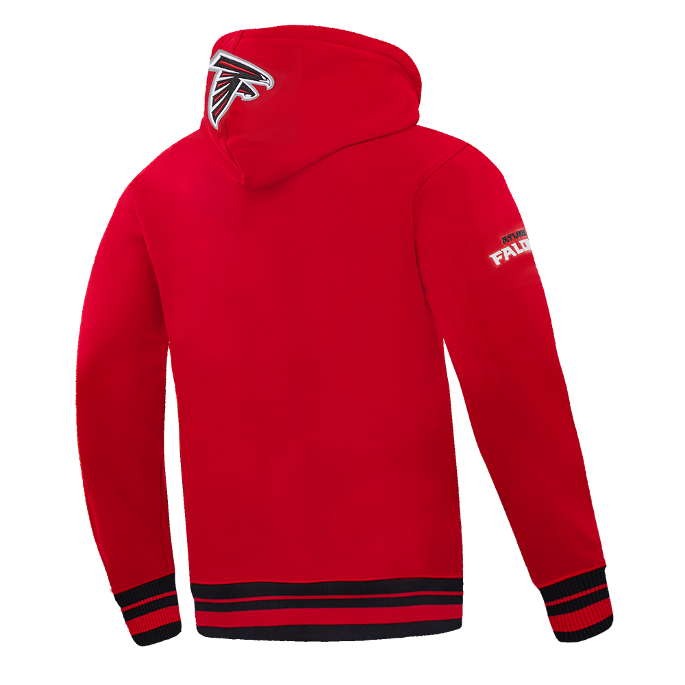 NFL ATLANTA FALCONS SCRIPT TAIL MEN'S RIB FLC PO HOODIE (RED/BLACK)