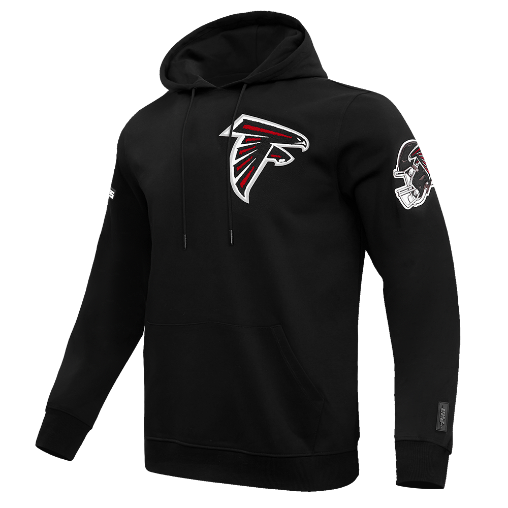 NFL ATLANTA FALCONS CLASSIC CHENILLE MEN'S PULLOVER HOODIE (BLACK)