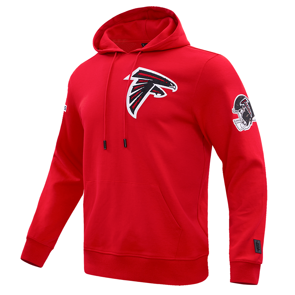 NFL ATLANTA  FALCONS CLASSIC CHENILLE MEN'S DOUBLE KNIT PULLOVER HOODIE (RED)