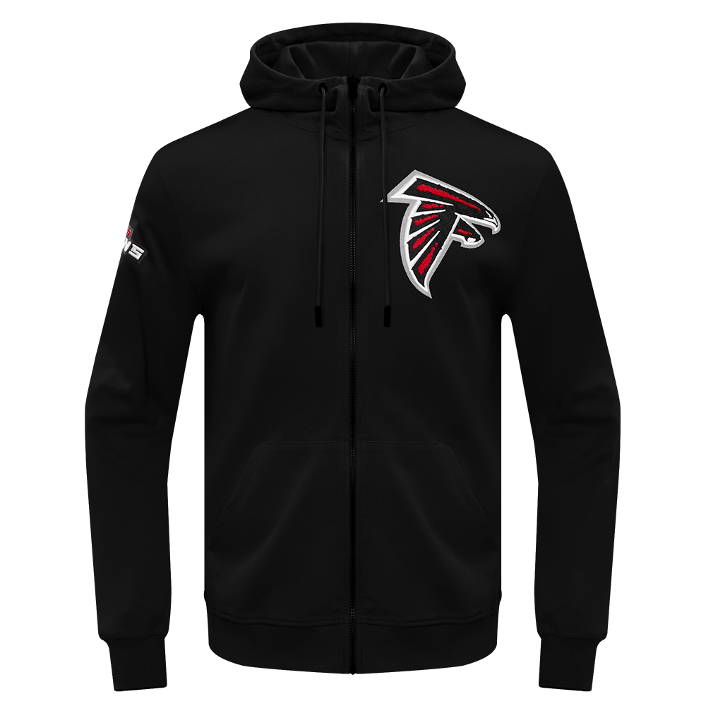 NFL ATLANTA  FALCONS CLASSIC CHENILLE MEN'S DK FZ HOODIE (BLACK)