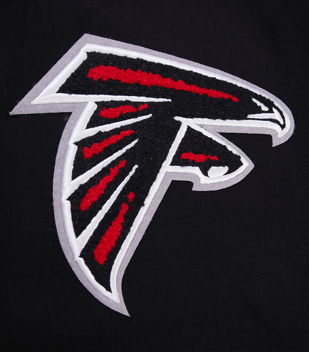NFL ATLANTA  FALCONS CLASSIC CHENILLE MEN'S DK FZ HOODIE (BLACK)