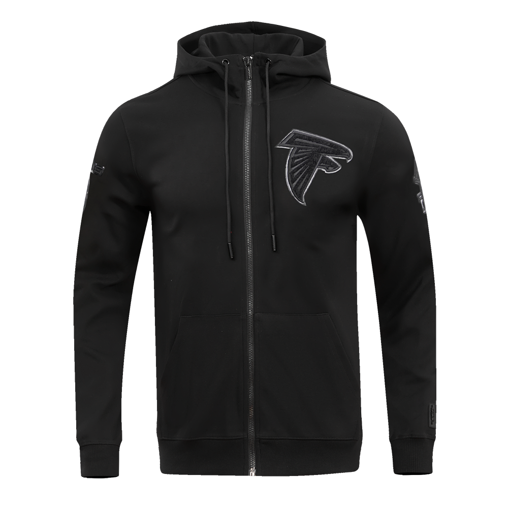 NFL ATLANTA FALCONS TRIPLE BLACK MEN'S DK FZ HOODIE (TRIPLE BLACK)