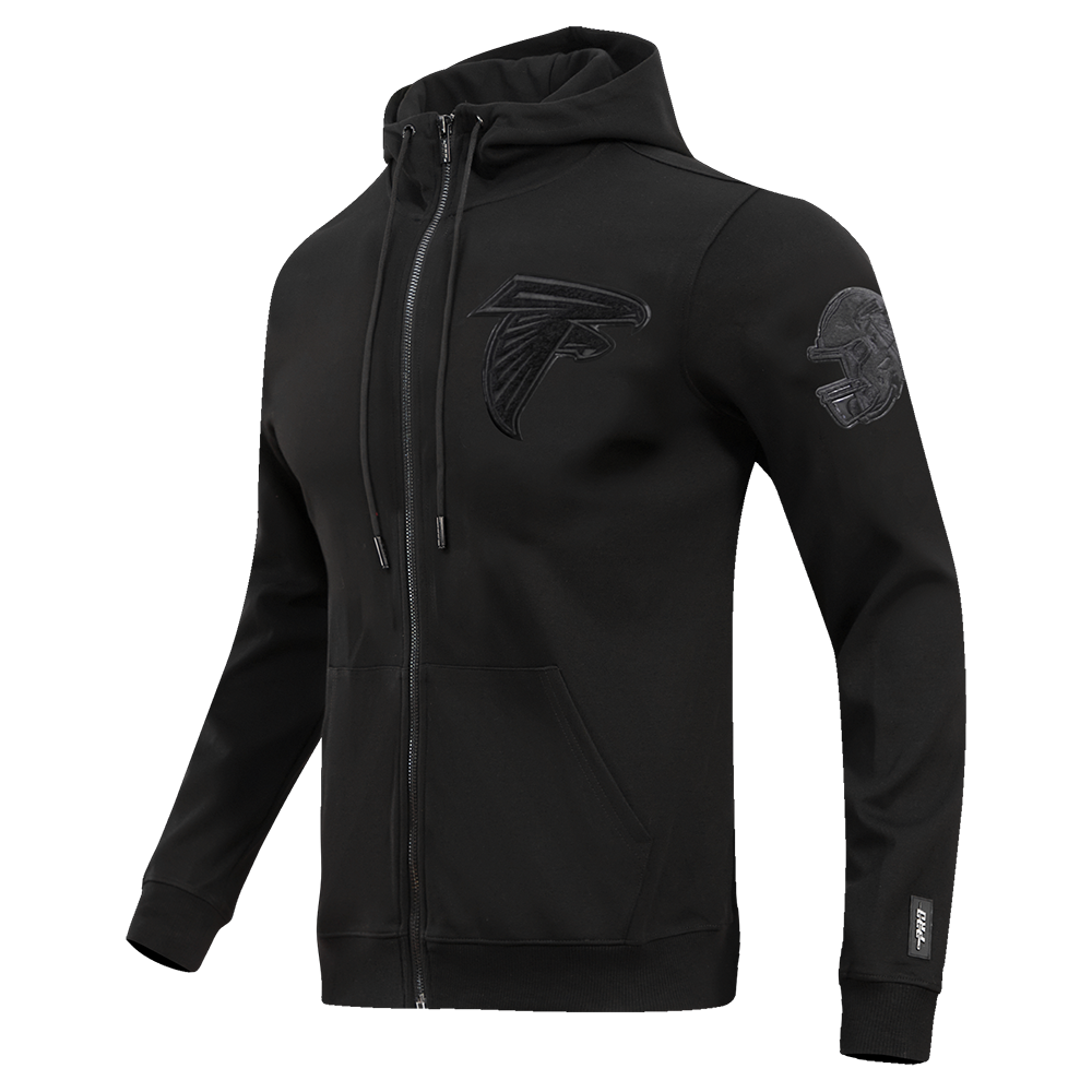 NFL ATLANTA FALCONS TRIPLE BLACK MEN'S DK FZ HOODIE (TRIPLE BLACK)