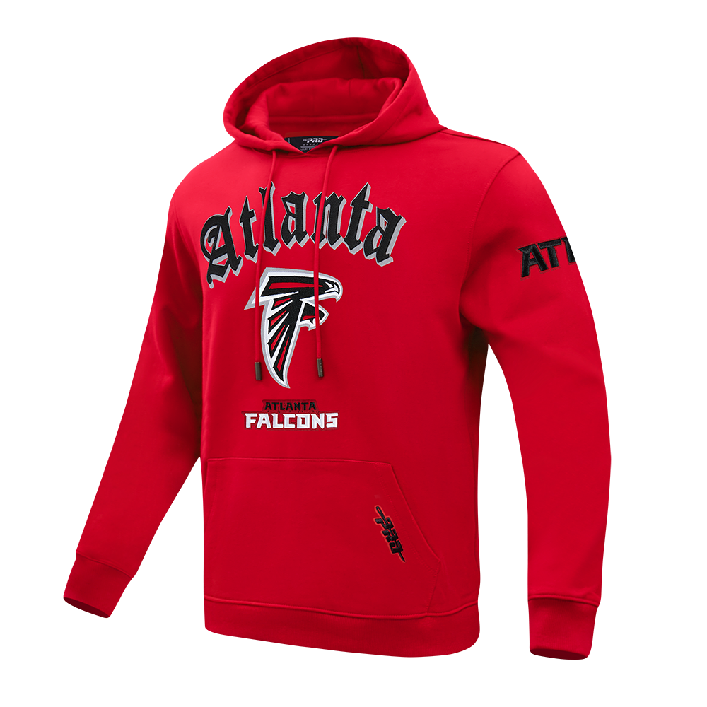 NFL ATLANTA FALCONS OLD ENGLISH CHANDAIL À CAPUCHON POUR HOMME (ROUGE)