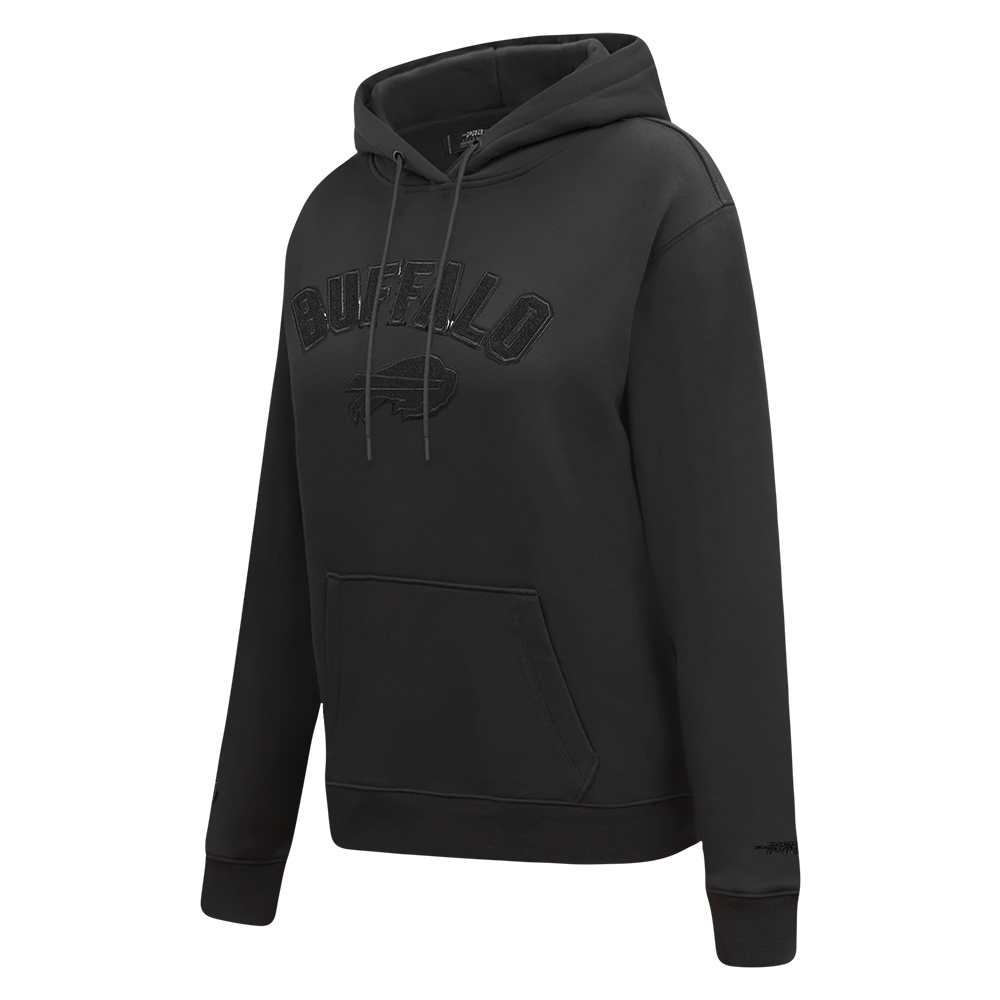 NFL BUFFALO BILLS TRIPLE BLACK WOMEN'S FLEECE PULLOVER HOODIE (TRIPLE BLACK WOMEN'S)