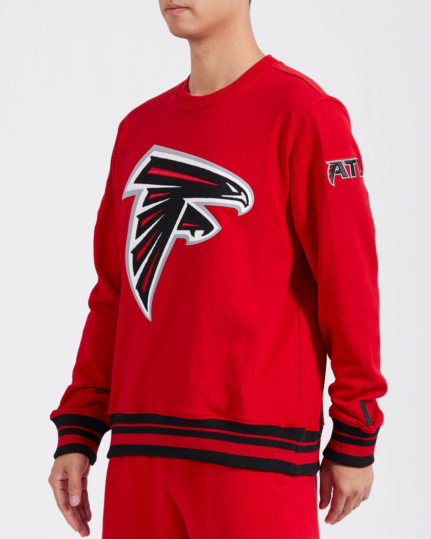 NFL ATLANTA FALCONS MASHUP MEN'S RIB CREWNECK (RED/BLACK)