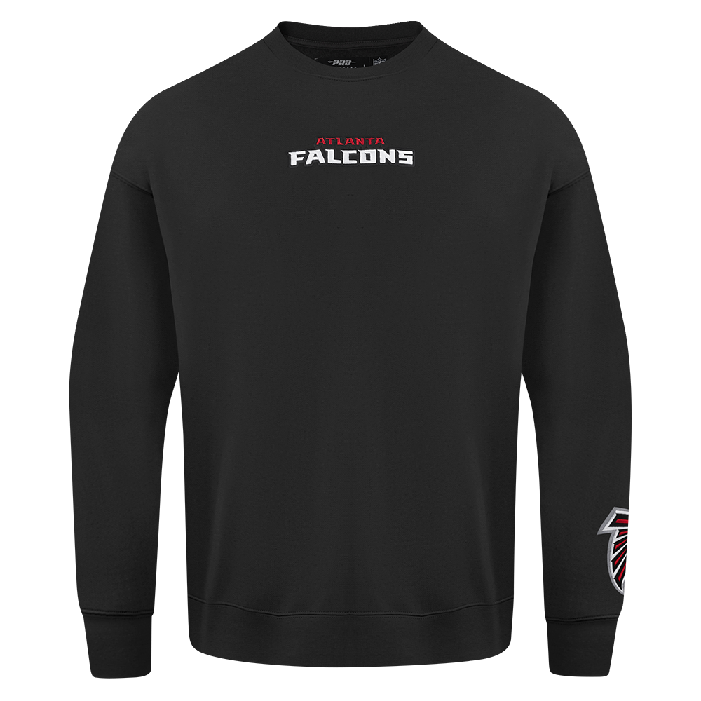 NFL ATLANTA FALCONS WINGSPAN MEN'S DROP SHOULDER FLC CREWNECK (BLACK)