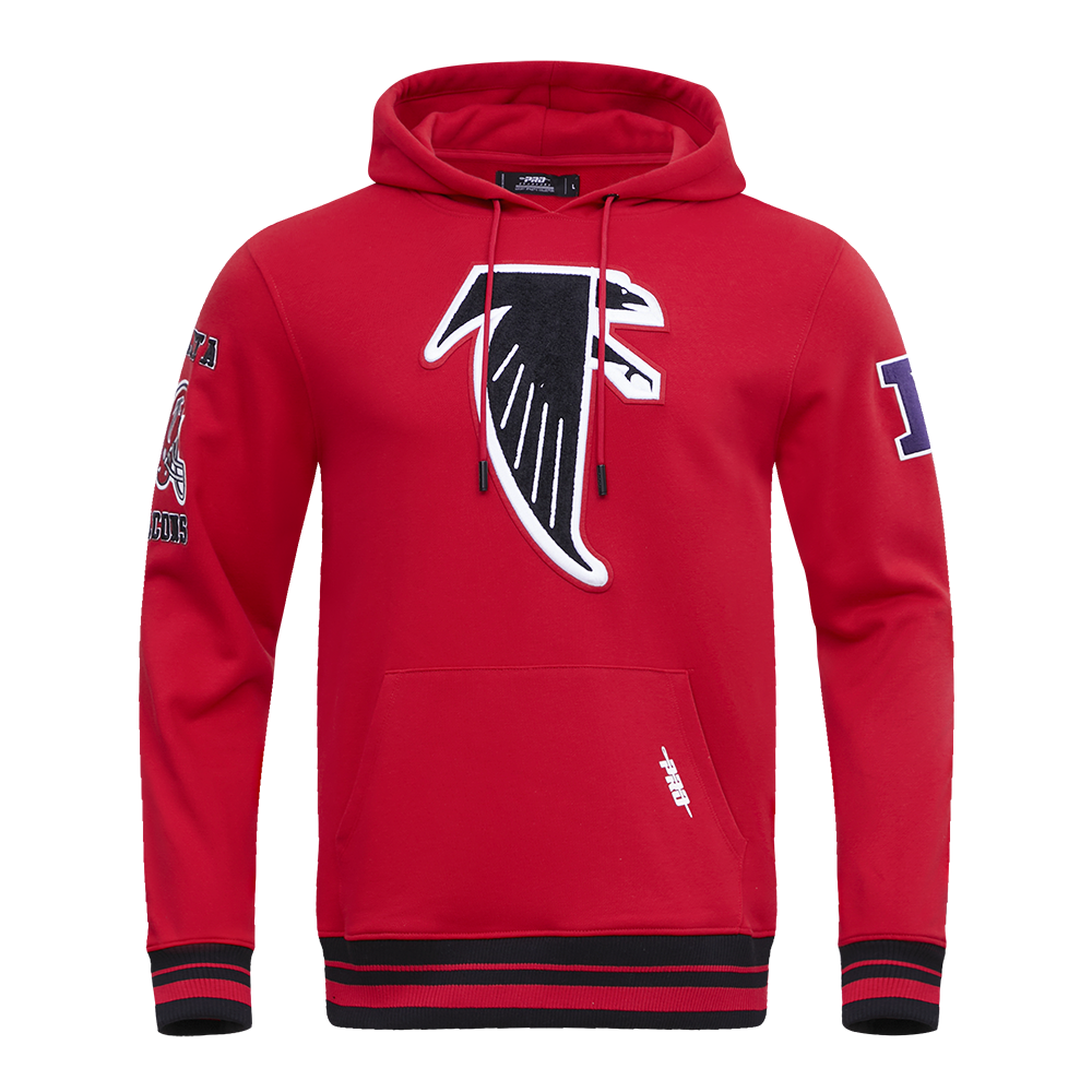 NFL ATLANTA FALCONS RETRO CLASSIC MEN'S PULLOVER HOODIE (RED/BLACK)