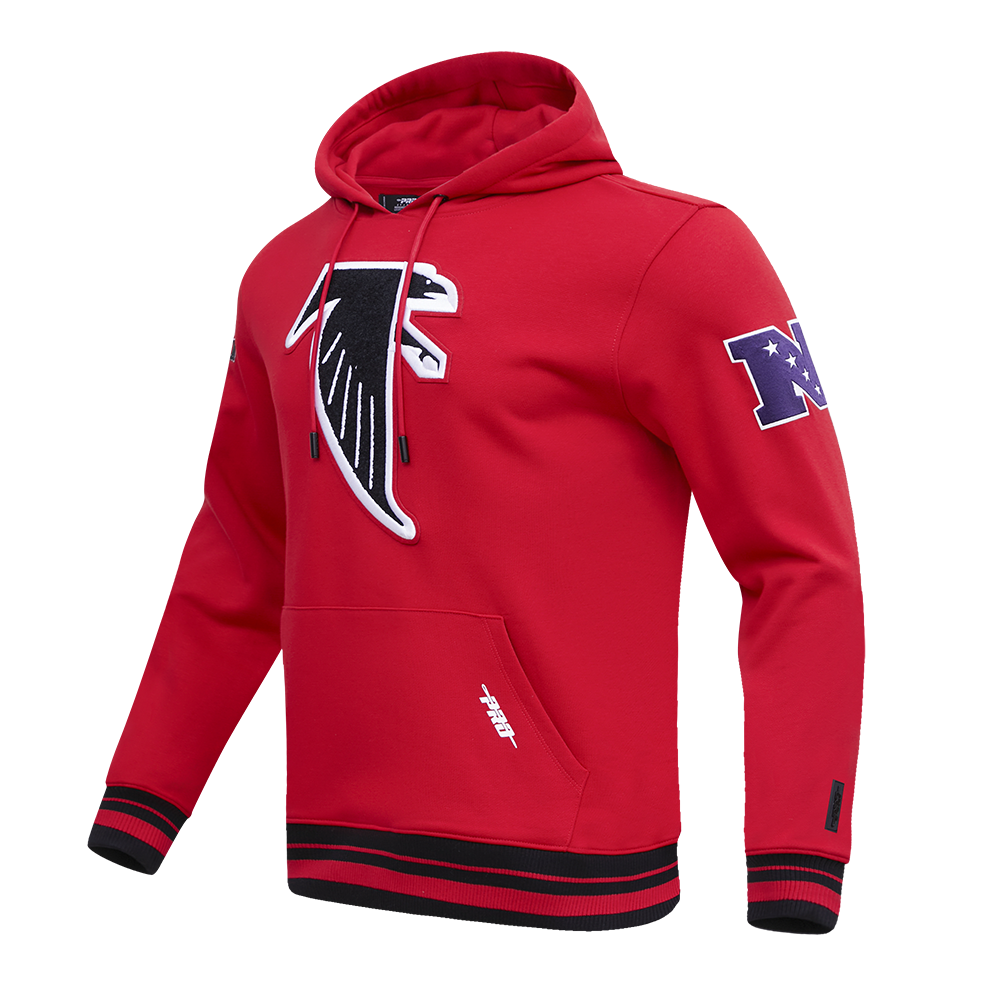 NFL ATLANTA FALCONS RETRO CLASSIC MEN'S PULLOVER HOODIE (RED/BLACK)