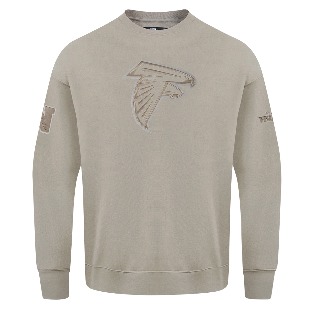 NFL ATLANTA FALCONS NEUTRAL CHANDAIL À COL ROND EN MOLLETON À ÉPAULES TOMBANTES POUR HOMME (TAUPE)