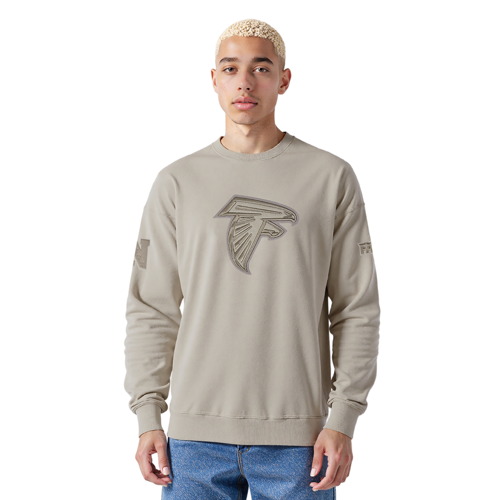 NFL ATLANTA FALCONS NEUTRAL CHANDAIL À COL ROND EN MOLLETON À ÉPAULES TOMBANTES POUR HOMME (TAUPE)