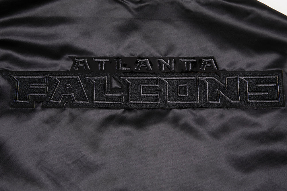 NFL ATLANTA FALCONS TRIPLE BLACK BLOUSON EN SATIN POUR HOMME (TRIPLE NOIR HOMME)