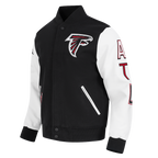 NFL ATLANTA FALCONS CLASSIC WOOL MEN'S VARSITY JACKET (BLACK/WHITE)