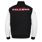 NFL ATLANTA FALCONS CLASSIC WOOL MEN'S VARSITY JACKET (BLACK/WHITE)