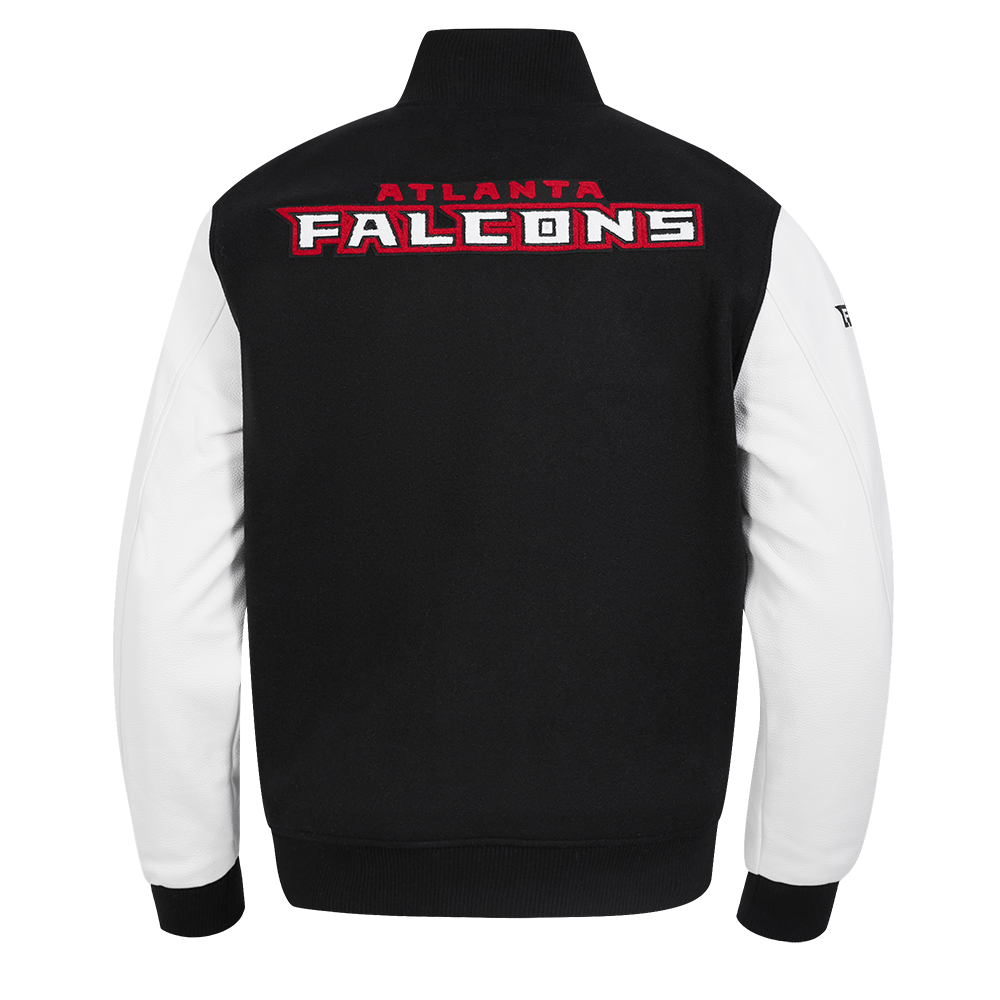 NFL ATLANTA FALCONS CLASSIC WOOL MEN'S VARSITY JACKET (BLACK/WHITE)
