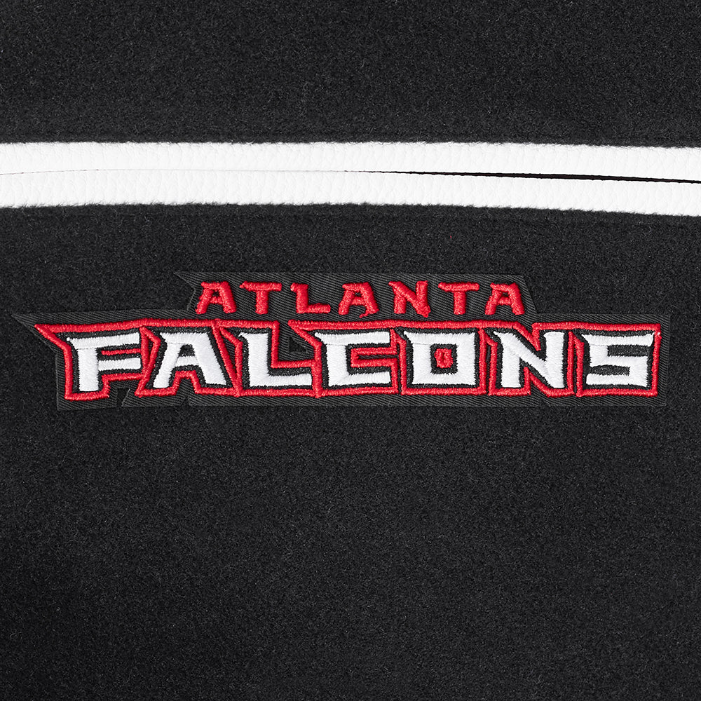 NFL ATLANTA FALCONS CLASSIC WOOL MEN'S VARSITY JACKET (BLACK/WHITE)
