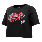 NFL ATLANTA FALCONS SCRIPT TAIL WOMEN'S SJ BOXY TEE (BLACK)