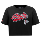 NFL ATLANTA FALCONS SCRIPT TAIL WOMEN'S SJ BOXY TEE (BLACK)