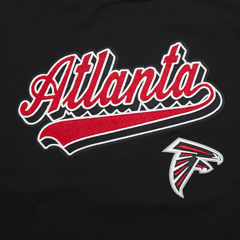 NFL ATLANTA FALCONS SCRIPT TAIL WOMEN'S SJ BOXY TEE (BLACK)