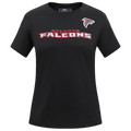 NFL ATLANTA FALCONS CLASSIC T-SHIRT AJUSTÉ EN JERSEY SIMPLE À MANCHES COURTES POUR FEMME (NOIR)