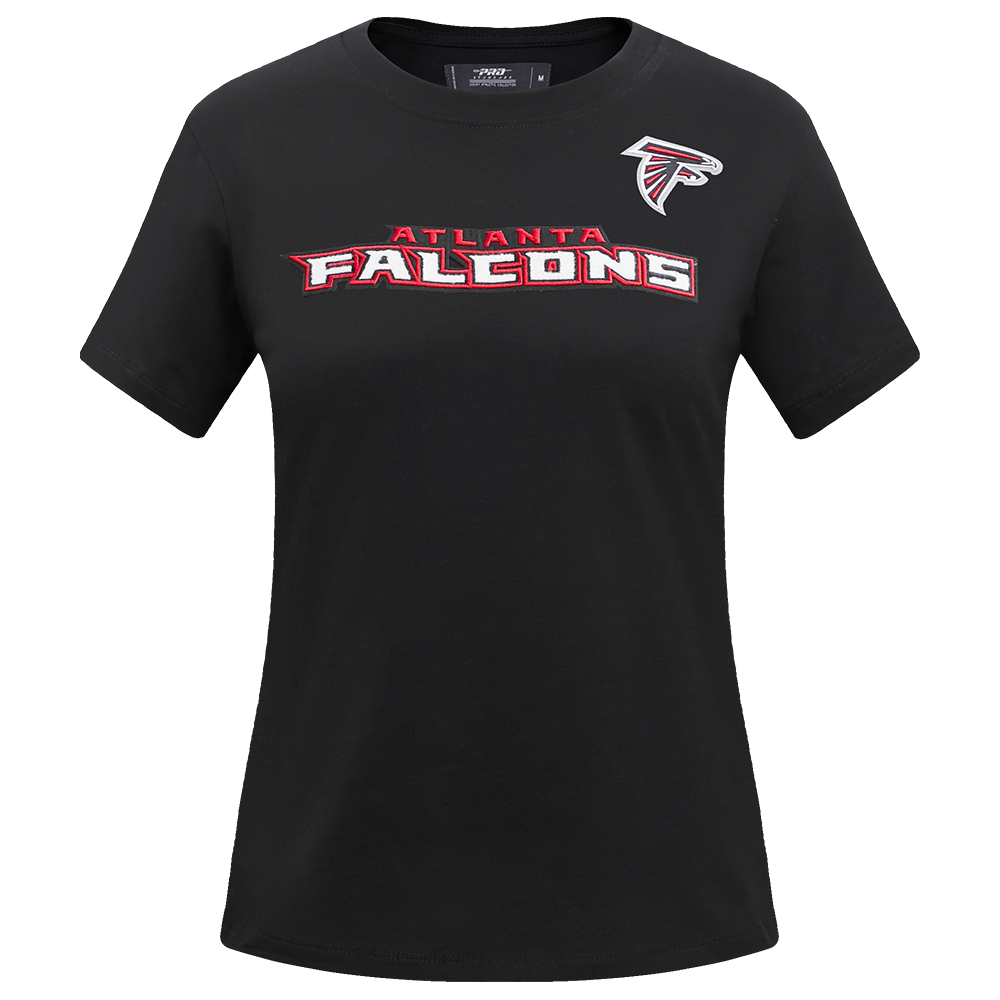NFL ATLANTA FALCONS CLASSIC T-SHIRT AJUSTÉ EN JERSEY SIMPLE À MANCHES COURTES POUR FEMME (NOIR)