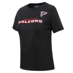 NFL ATLANTA FALCONS CLASSIC T-SHIRT AJUSTÉ EN JERSEY SIMPLE À MANCHES COURTES POUR FEMME (NOIR)