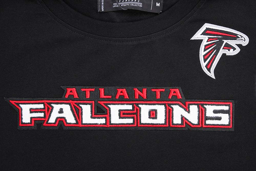 NFL ATLANTA FALCONS CLASSIC T-SHIRT AJUSTÉ EN JERSEY SIMPLE À MANCHES COURTES POUR FEMME (NOIR)