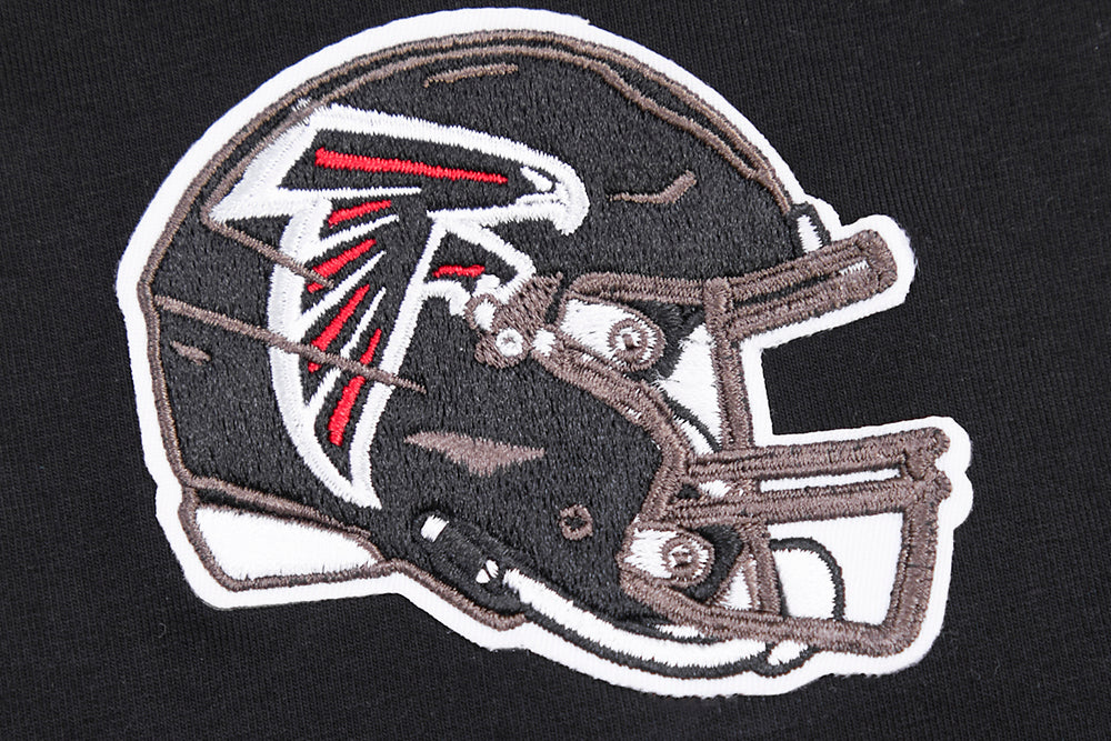 NFL ATLANTA FALCONS CLASSIC T-SHIRT AJUSTÉ EN JERSEY SIMPLE À MANCHES COURTES POUR FEMME (NOIR)