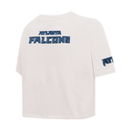 NFL ATLANTA FALCONS VARSITY BLUES T-SHIRT EN JERSEY SIMPLE À COUPE CARRÉE POUR FEMME (LIN)
