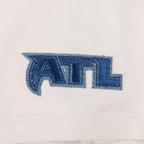 NFL ATLANTA FALCONS VARSITY BLUES T-SHIRT EN JERSEY SIMPLE À COUPE CARRÉE POUR FEMME (LIN)