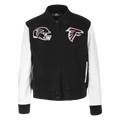 NFL ATLANTA FALCONS CLASSIC BLOUSON COLLÉGIAL EN LAINE POUR FEMME (NOIR/BLANC)