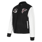 NFL ATLANTA FALCONS CLASSIC BLOUSON COLLÉGIAL EN LAINE POUR FEMME (NOIR/BLANC)