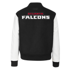 NFL ATLANTA FALCONS CLASSIC BLOUSON COLLÉGIAL EN LAINE POUR FEMME (NOIR/BLANC)
