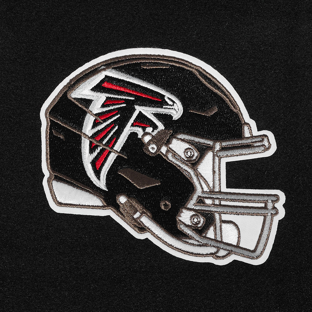 NFL ATLANTA FALCONS CLASSIC BLOUSON COLLÉGIAL EN LAINE POUR FEMME (NOIR/BLANC)