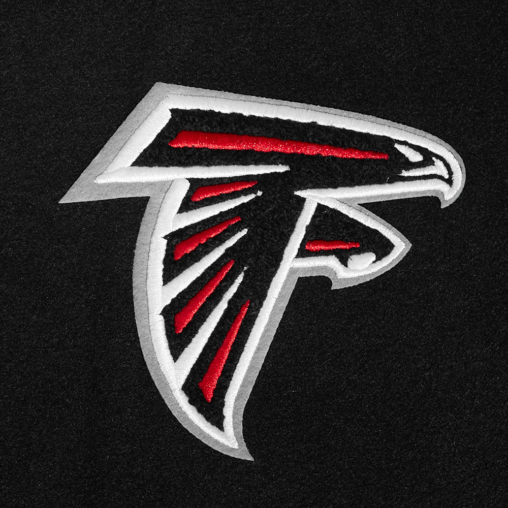 NFL ATLANTA FALCONS CLASSIC BLOUSON COLLÉGIAL EN LAINE POUR FEMME (NOIR/BLANC)