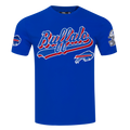 NFL BUFFALO BILLS SCRIPT TAIL T-SHIRT EN JERSEY SIMPLE POUR HOMME (BLEU ROYAL)