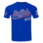 NFL BUFFALO BILLS SCRIPT TAIL T-SHIRT EN JERSEY SIMPLE POUR HOMME (BLEU ROYAL)