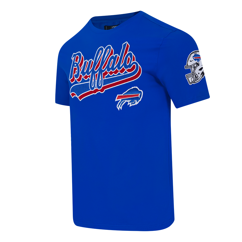 NFL BUFFALO BILLS SCRIPT TAIL T-SHIRT EN JERSEY SIMPLE POUR HOMME (BLEU ROYAL)