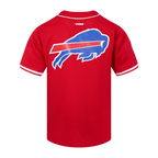 NFL BUFFALO BILLS SCRIPT TAIL MEN'S MESH BUTTON DOWN SHIRT (RED)