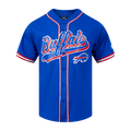 NFL BUFFALO BILLS SCRIPT TAIL CHEMISE BOUTONNÉE EN FILET POUR HOMME (BLEU ROYAL/ROUGE)