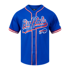 NFL BUFFALO BILLS SCRIPT TAIL CHEMISE BOUTONNÉE EN FILET POUR HOMME (BLEU ROYAL/ROUGE)