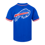NFL BUFFALO BILLS SCRIPT TAIL CHEMISE BOUTONNÉE EN FILET POUR HOMME (BLEU ROYAL/ROUGE)