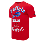 NFL BUFFALO BILLS OLD ENGLISH T-SHIRT POUR HOMME (ROUGE)